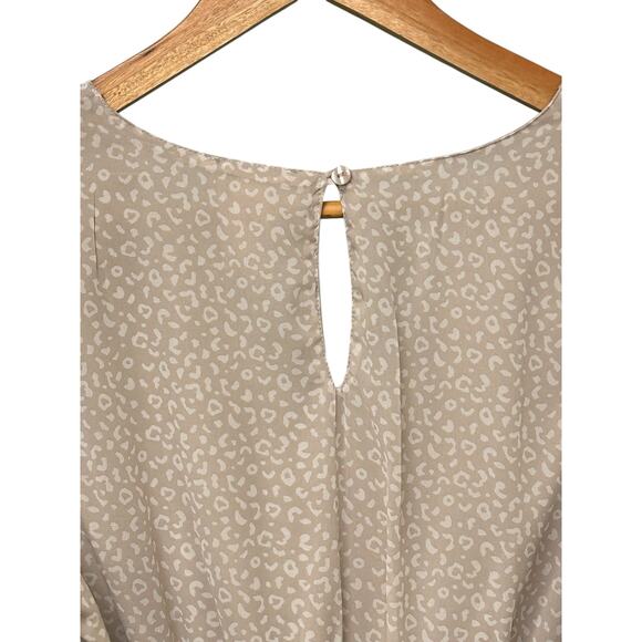 Japna Long Sleeve Chiffon Dress Large Animal Print Surplice Neckline Lined - Picture 8 of 10